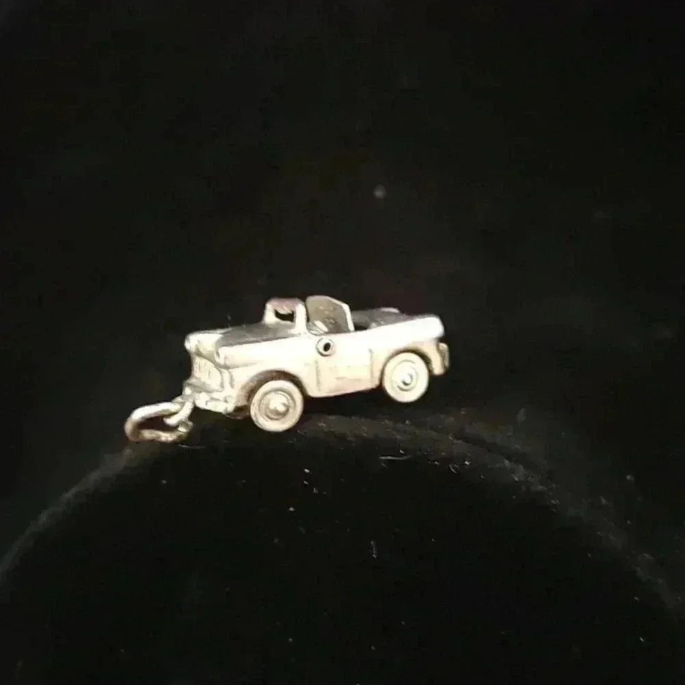 Sterling silver mechanical convertible automobile bracelet charm